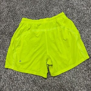 Lululemon Men’s Pace Breaker Shorts 
5” 
Men’s Medium 
Highlighter